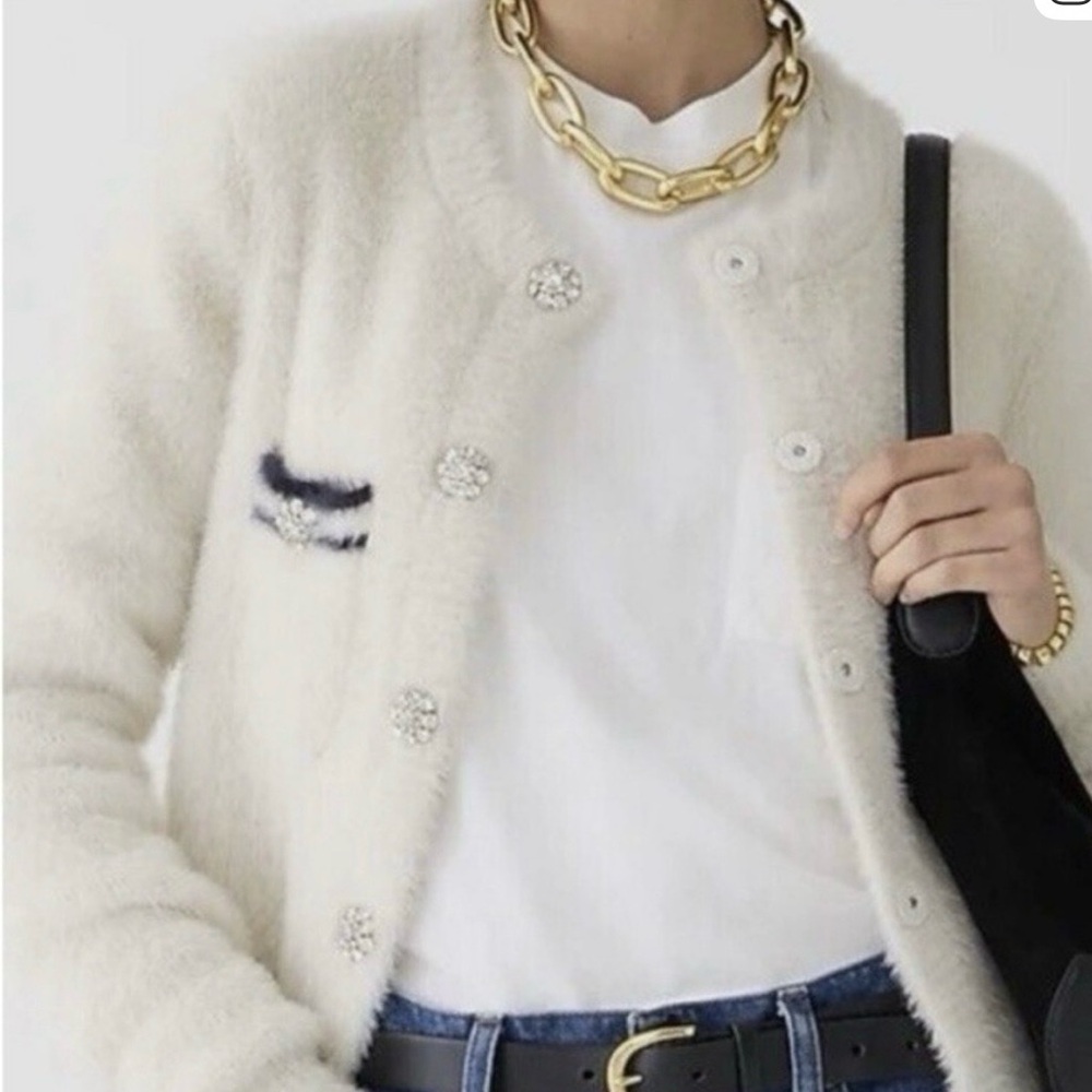 J. Crew Sweater lady jacket in brushed yarn